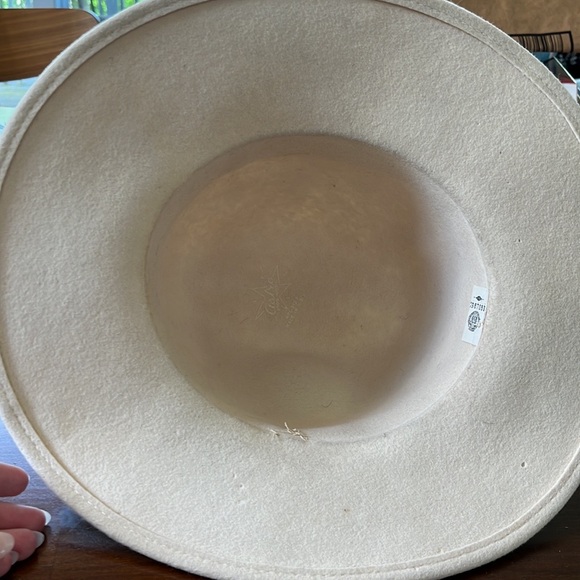 Astre Vintage felted wool hat cream grosgrain ribbon trim - Picture 7 of 9